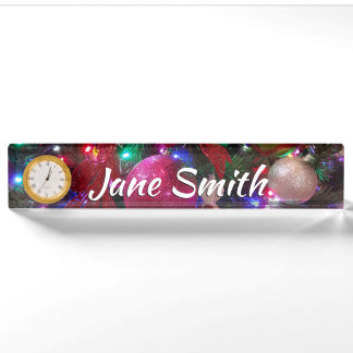 Multicolor Christmas Tree Colourful Holiday Nameplate