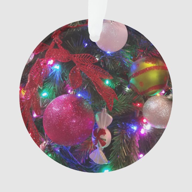 Multicolor Christmas Tree Colourful Holiday Ornament (Front)