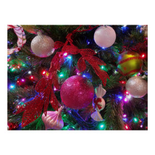 Multicolor Christmas Tree Colourful Holiday Poster