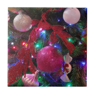 Multicolor Christmas Tree Colourful Holiday Tile