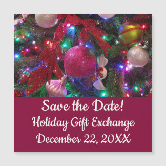 Multicolor Christmas Tree Colourful Save the Date
