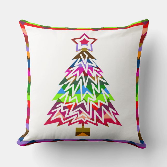 Multicolor Christmas Tree Cushion (Front)
