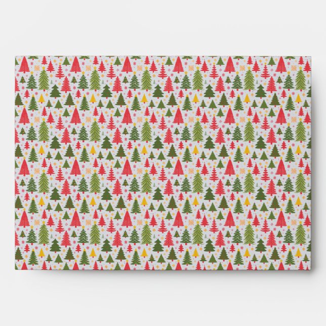 Multicolor Christmas Tree Envelope (Front)