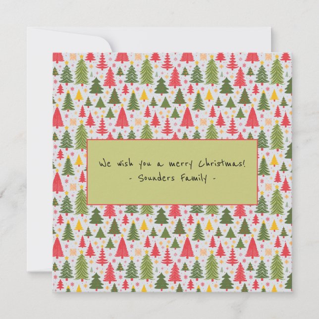 Multicolor Christmas Tree Holiday Card (Front)