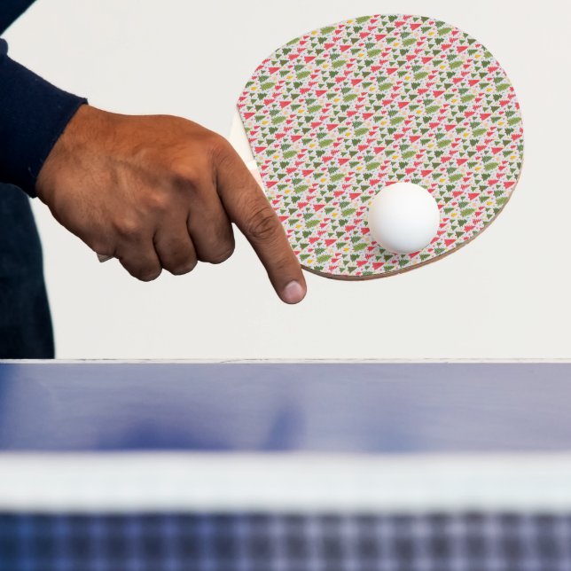 Multicolor Christmas Tree Pattern Ping Pong Paddle (Insitu)