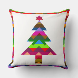 Multicolor Christmas Trees #2 Cushion