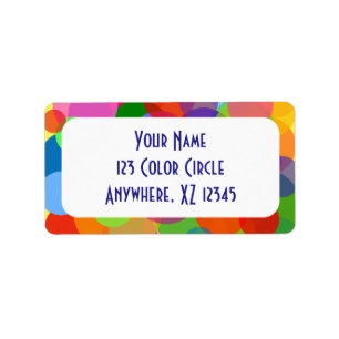 Multicolor Circles & Dots Label