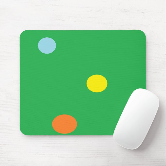 Multicolor circles on green mouse pad (With Mouse)