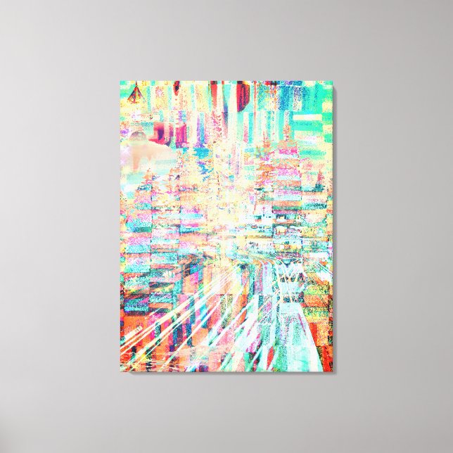 Multicolor City Life Canvas Wall Art (Front)