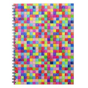 Multicolor Coloured In Graph Paper Squares Pattern Notebook