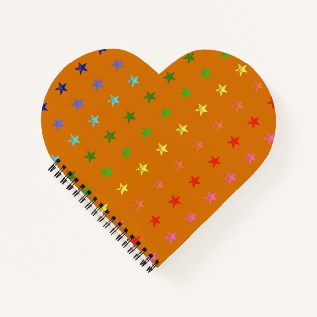 Multicolor Crayon Stars Notebook (Front)