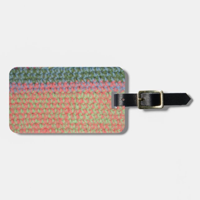 Multicolor Crochet Luggage Tag (Front Horizontal)