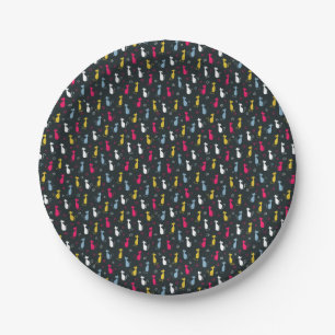 Multicolor cute cat pattern paper plate