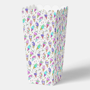 Multicolor cute ice-cream can unicorn pattern favour box