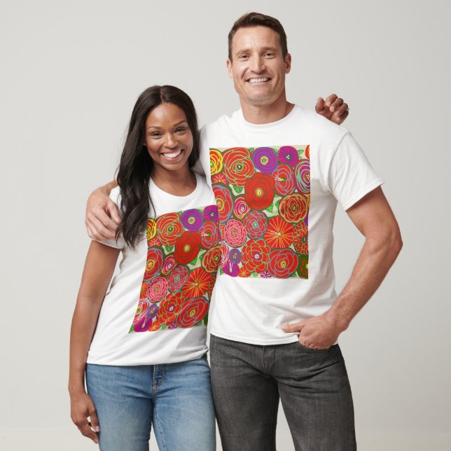 Multicolor Design on White T-Shirt (Unisex)