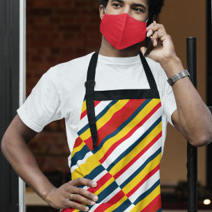 Multicolor Diagonal Stripes Apron
