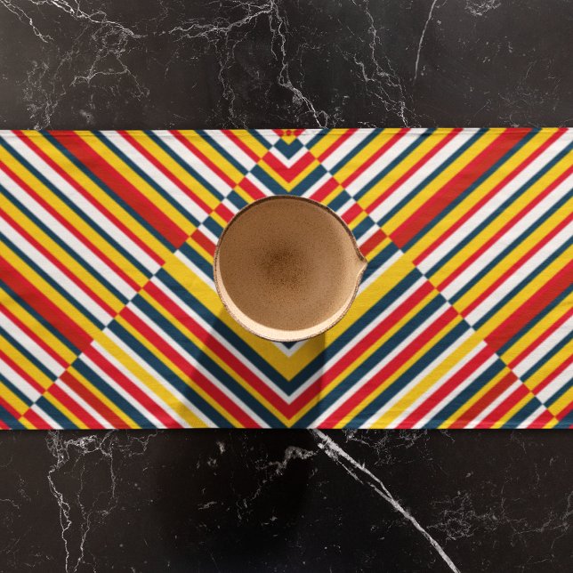 Multicolor Diagonal Stripes Long Table Runner (table runner)