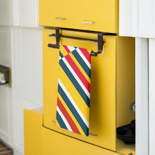 Multicolor Diagonal Stripes Tea Towel