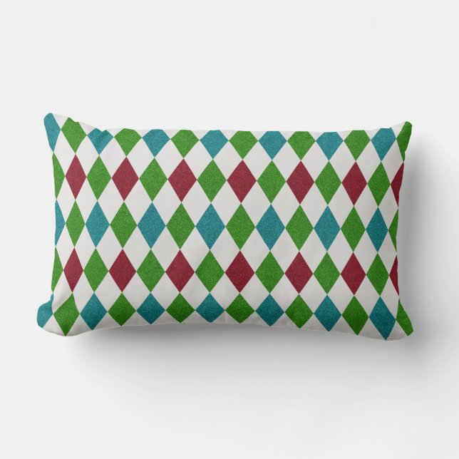 Multicolor Diamond Glitter Lumbar Cushion (Front)