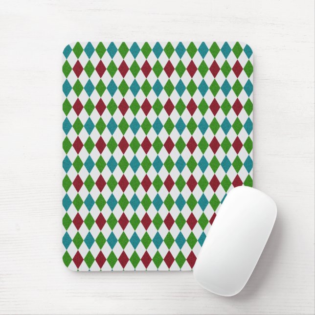 Multicolor Diamond Glitter Mouse Pad (With Mouse)