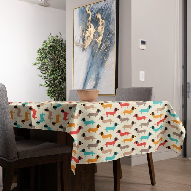 Multicolor Dogs Pattern Tablecloth (table cloth)