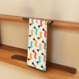 Multicolor Dogs Pattern Tea Towel