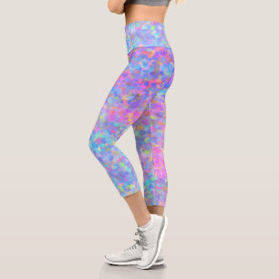 Multicolor Dot Art Capri Leggings