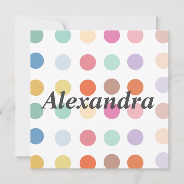 Multicolor Dots Pattern Greeting Card  (Front)