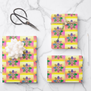 multicolor eggs wrapping paper sheet