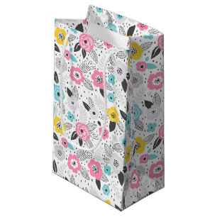 Multicolor elegant ditsy floral pattern small gift bag