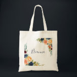 Multicolor Elegant Floral Bridesmaid  Tote Bag<br><div class="desc">This multicolor elegant floral bridesmaid tote bag is the perfect wedding gift to present your bridesmaids and maid of honour for a summer wedding. The design features neatly hand-drawn bouquets of pink,  blush,  yellow,  burgundy,  red,  indigo flowers and green foliage,  inspiring natural beauty.</div>