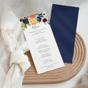 Multicolor Elegant Floral Dinner Menu