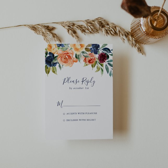 Multicolor Elegant Floral RSVP Card (Creator Uploaded)