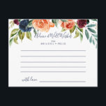 Multicolor Elegant Floral Wedding Advice Card<br><div class="desc">This multicolor elegant floral wedding advice card is perfect for a modern wedding. The design features neatly hand-drawn bouquets of pink, blush, yellow, burgundy, red, indigo flowers and green foliage, inspiring natural beauty. These cards are perfect for a wedding, bridal shower, baby shower, graduation party & more. Personalise the cards...</div>