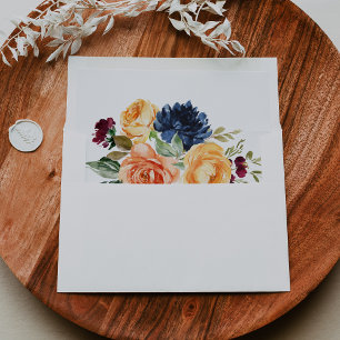 Multicolor Elegant Floral Wedding Invitation  Envelope