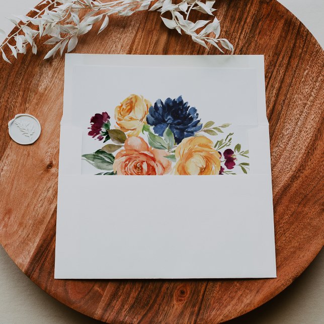 Multicolor Elegant Floral Wedding Invitation  Envelope (Creator Uploaded)