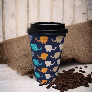 Multicolor Elephant Cartoon Paper Cups