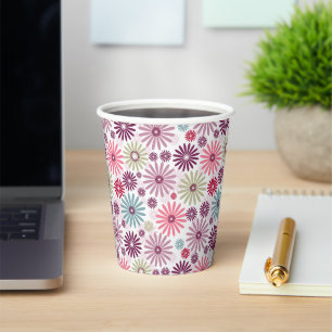Multicolor ethnic pastel floral seamless paper cups