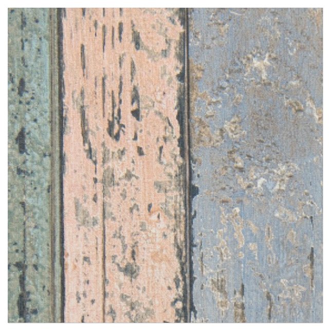 Multicolor Faux Wood Planks Fabric (Close Up)