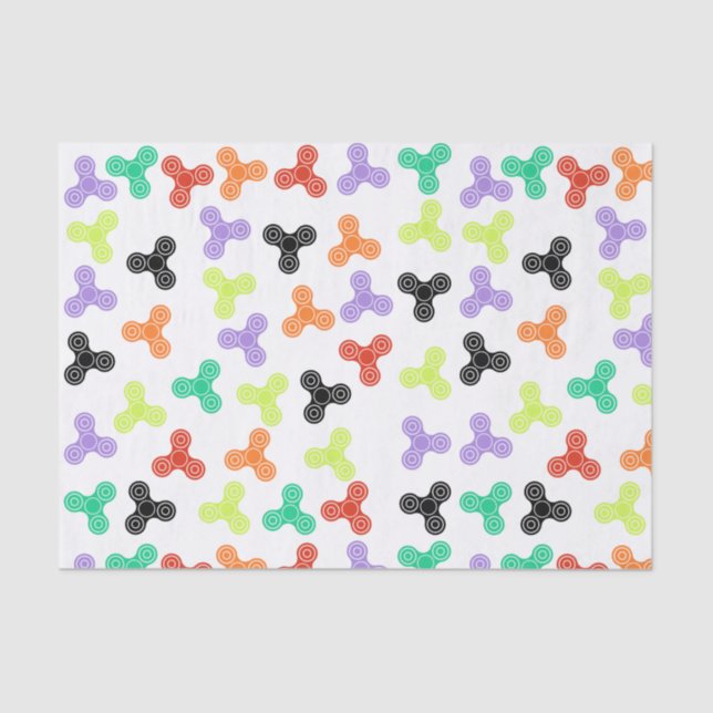 Multicolor Fidget Spinners Design Tissue Paper (Front)