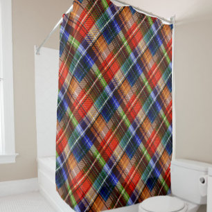 Multicolor Flannel Plaid Tartan Pattern Shower Curtain