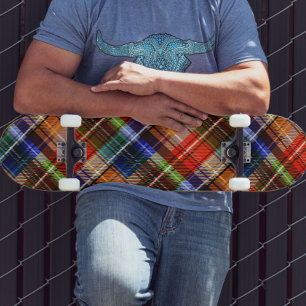 Multicolor Flannel Plaid Tartan Pattern Skateboard