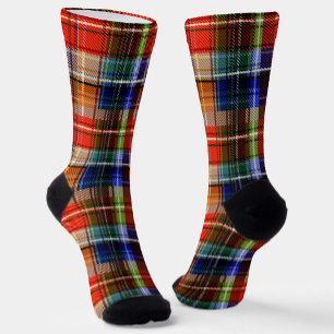 Multicolor Flannel Plaid Tartan Pattern  Socks