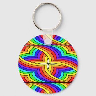 Multicolor floral design key ring