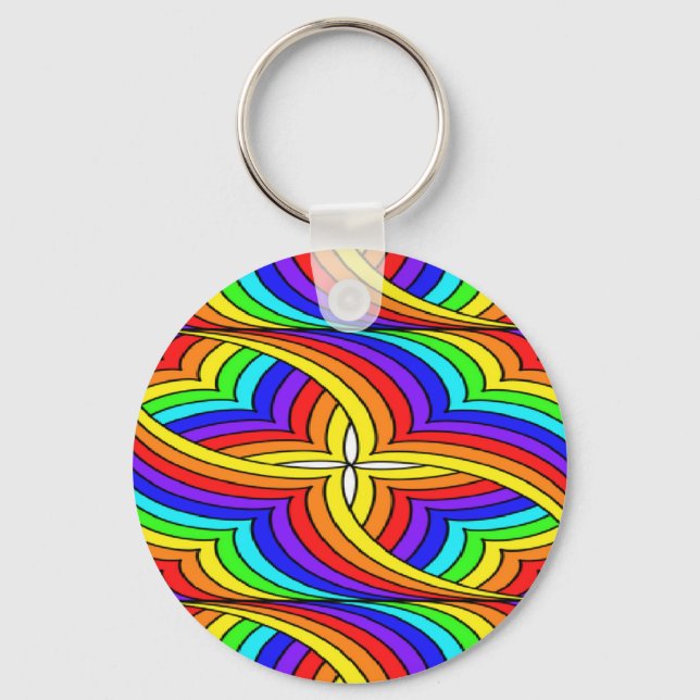 Multicolor floral design key ring (Front)