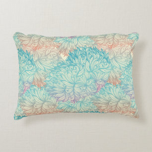 Multicolor Floral Doodle Pattern Decorative Cushion