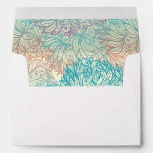 Multicolor Floral Doodle Pattern Envelope