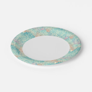 Multicolor Floral Doodle Pattern Paper Plate