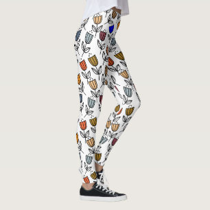 Multicolor floral pattern leggings
