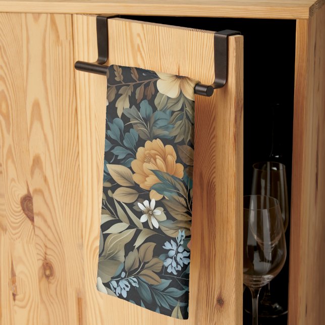 Multicolor floral repeating pattern  tea towel (Thirds Fold)